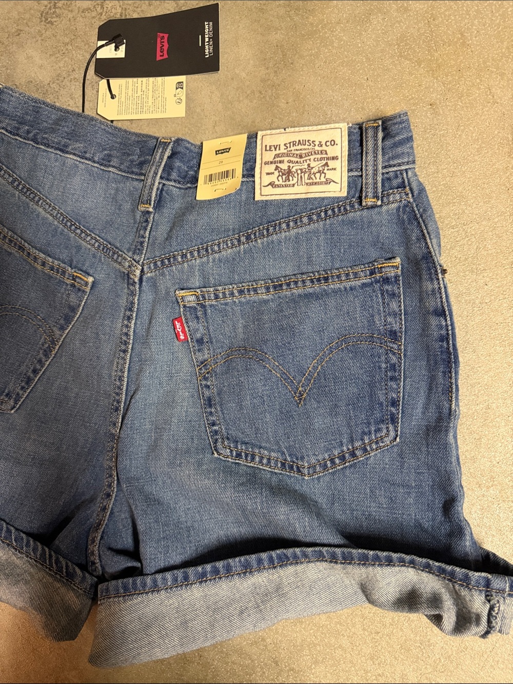 Levi's Medium Blue High-Rise Jean Shorts